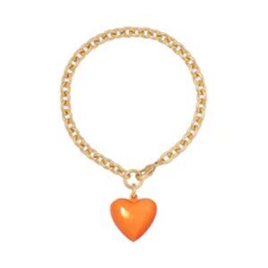 Roxanne Assoulin Gold Bracelet with Colorful Heart Charms